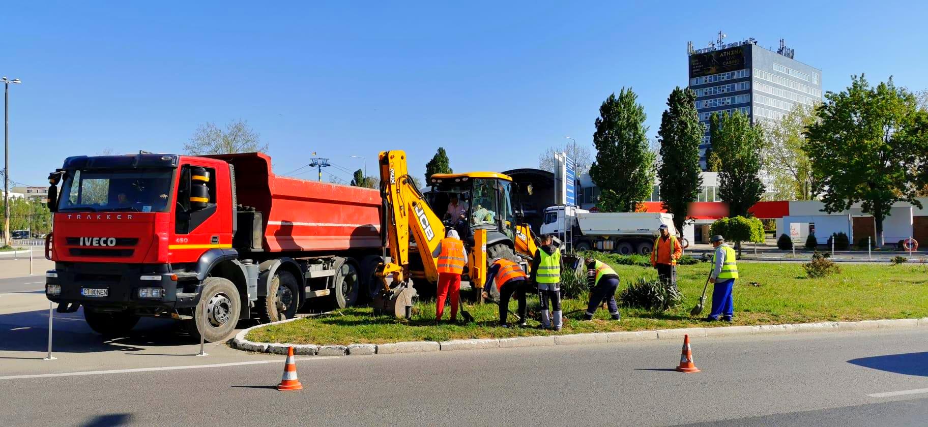 CONSTANŢA: Se lucrează la un nou sens giratoriu din staţiunea Mamaia