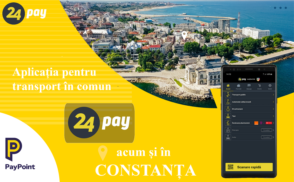 CONSTANŢA: Locuitorii şi turiştii pot achita abonamentele pentru transportul în comun prin aplicația 24pay