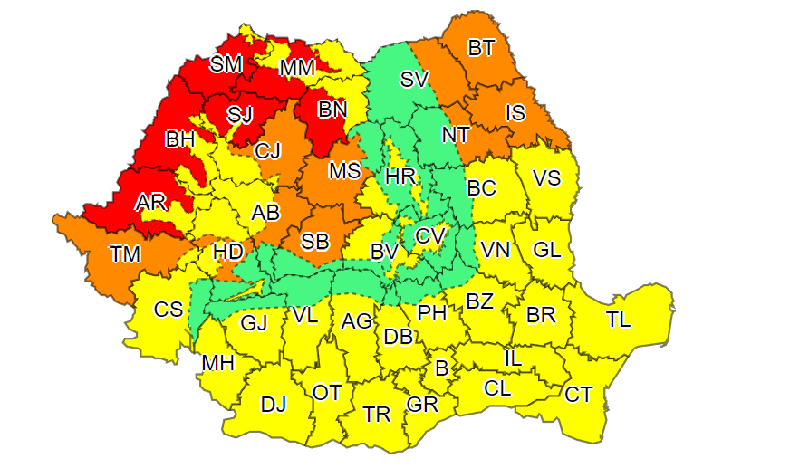 Actualizare ANM: Județele Constanța și Tulcea, sub cod galben de caniculă. Mai multe județe, sub cod ROȘU