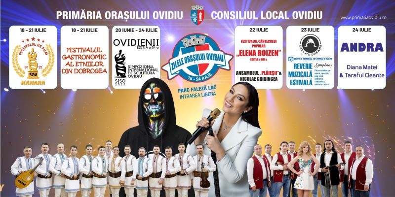 Zilele orașului OVIDIU 2022. Concerte, Festival de Film, sport și cel mai mare ceaun din România