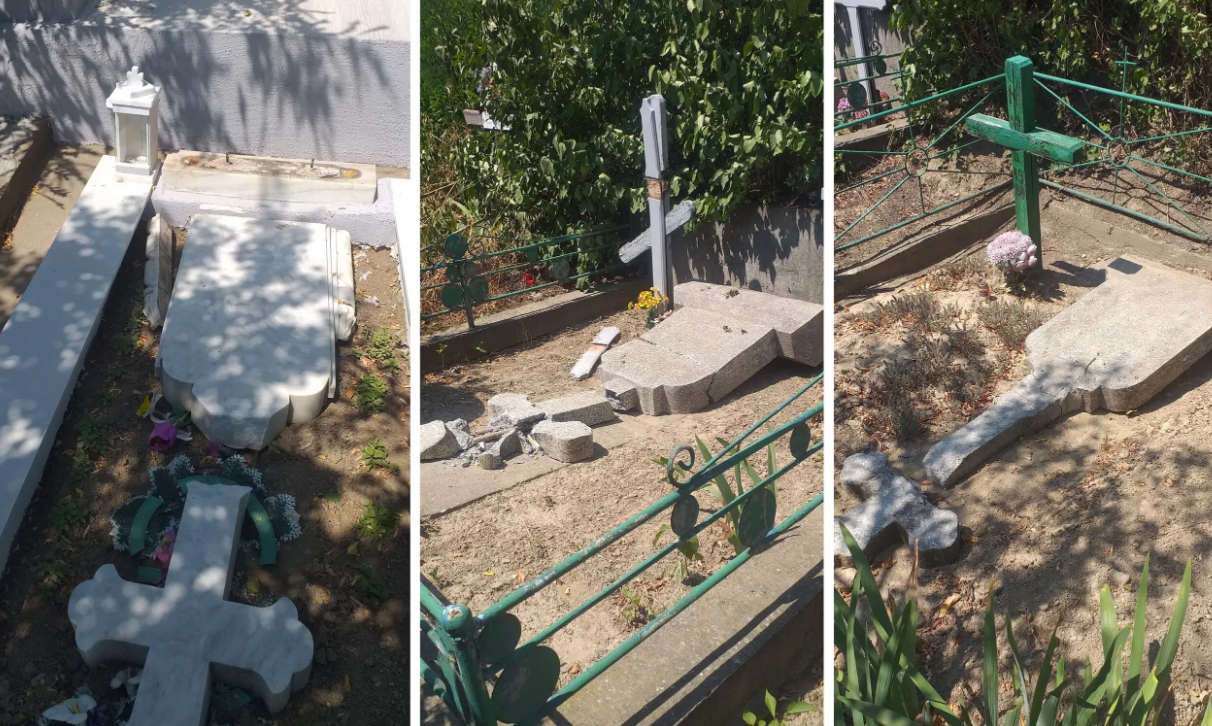 TULCEA: Mormintele vandalizate în cimitir, reparate de Primăria municipiului