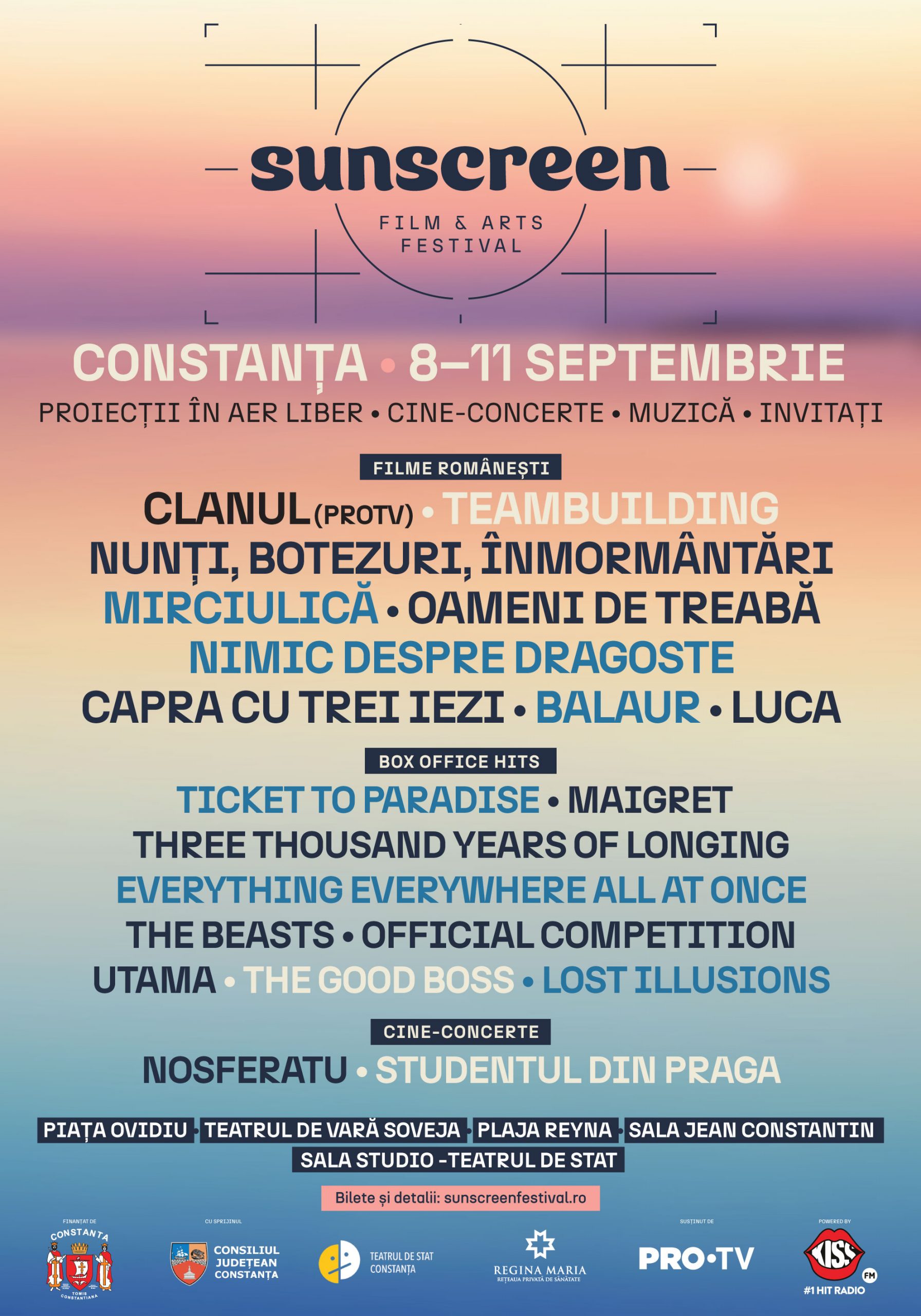 CONSTANŢA: Prima ediție Sunscreen Film & Arts Festival va avea loc între 8 și 11 septembrie