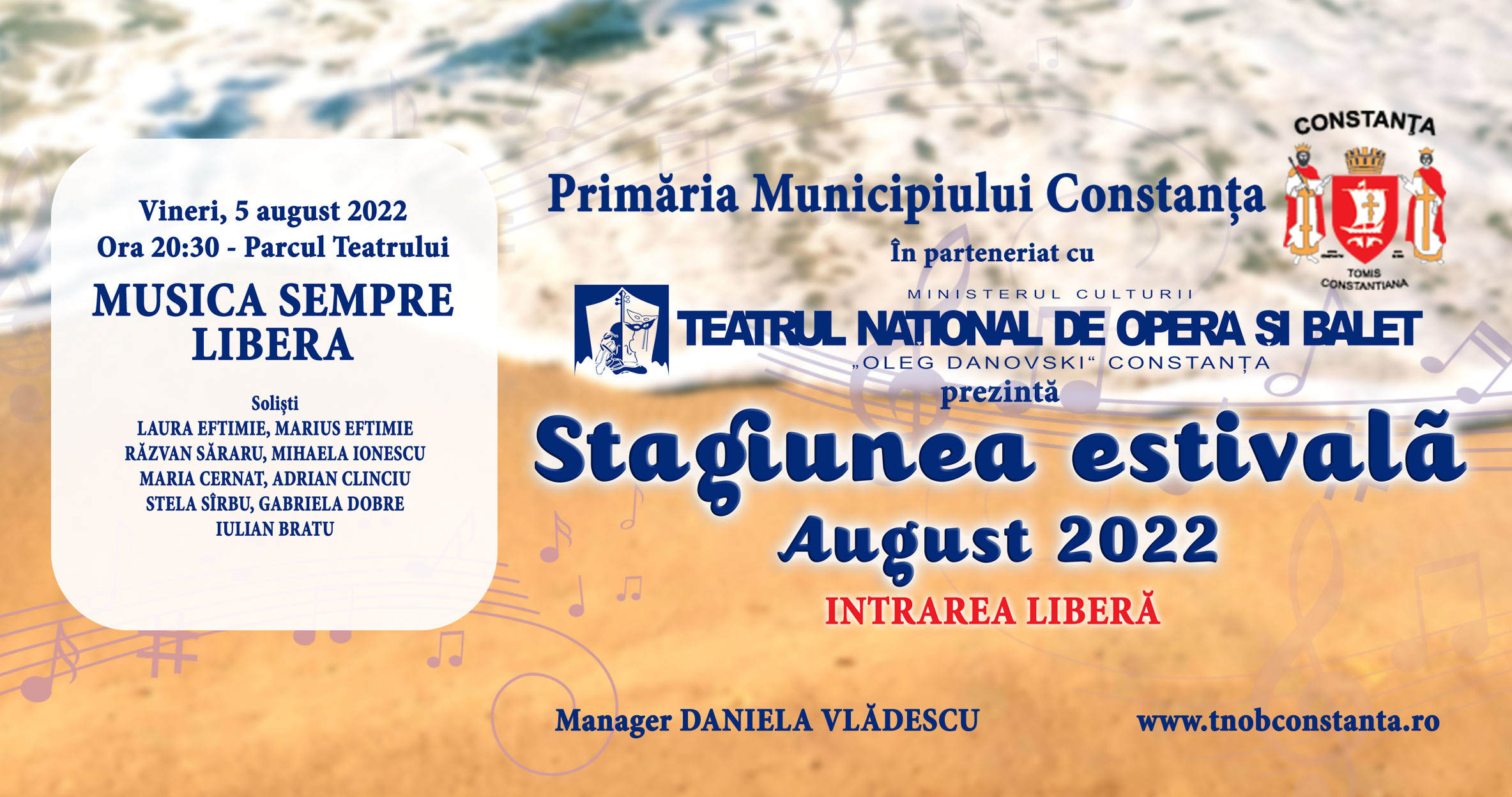 CONSTANŢA: Noi spectacole, în această săptămână, în parcul Teatrului Național de Operă și Balet „Oleg Danovski”