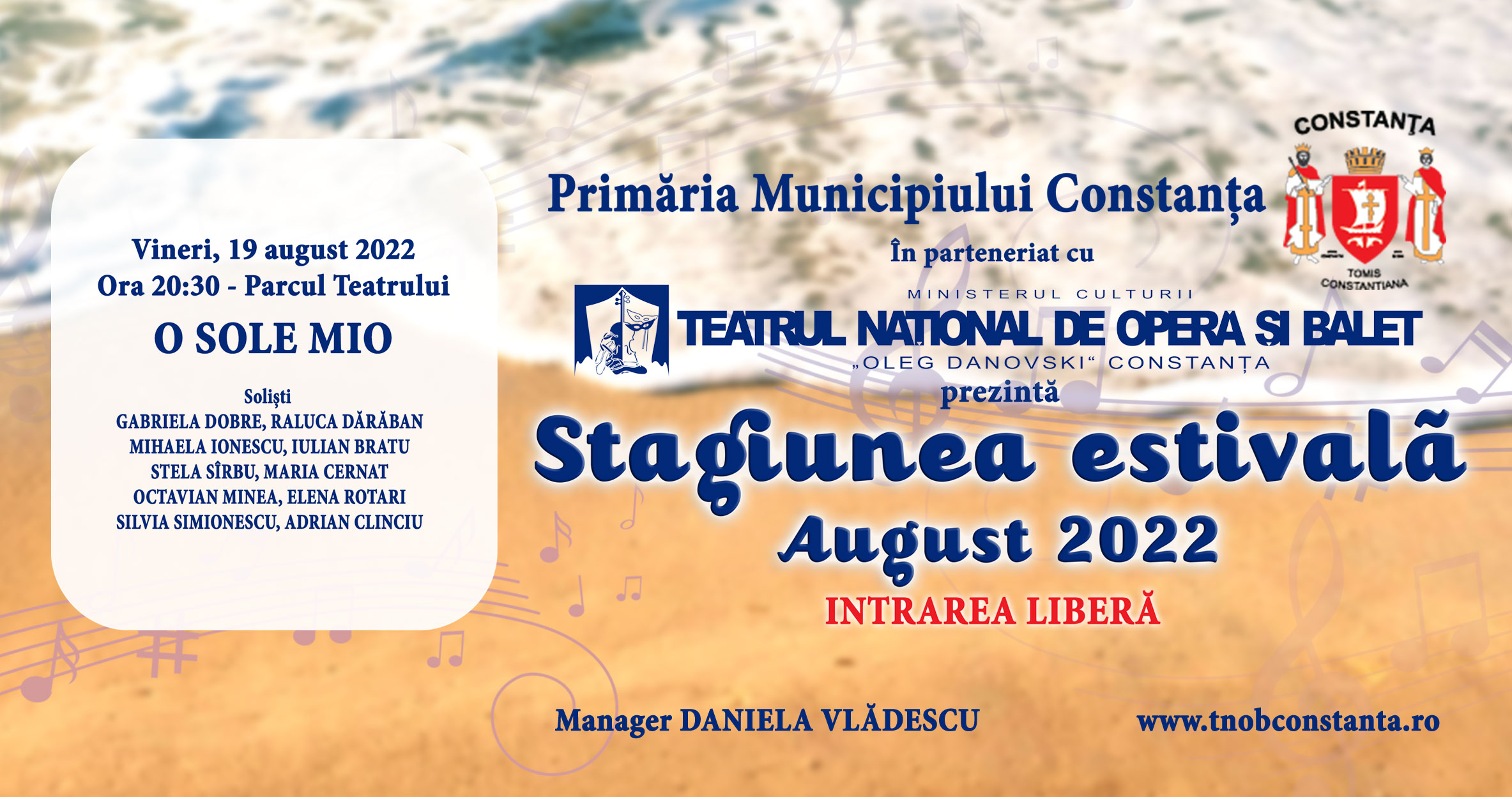 CONSTANȚA: Trei spectacole de înaltă ținută în Parcul Teatrului Național de Operă și Balet „Oleg Danovski”
