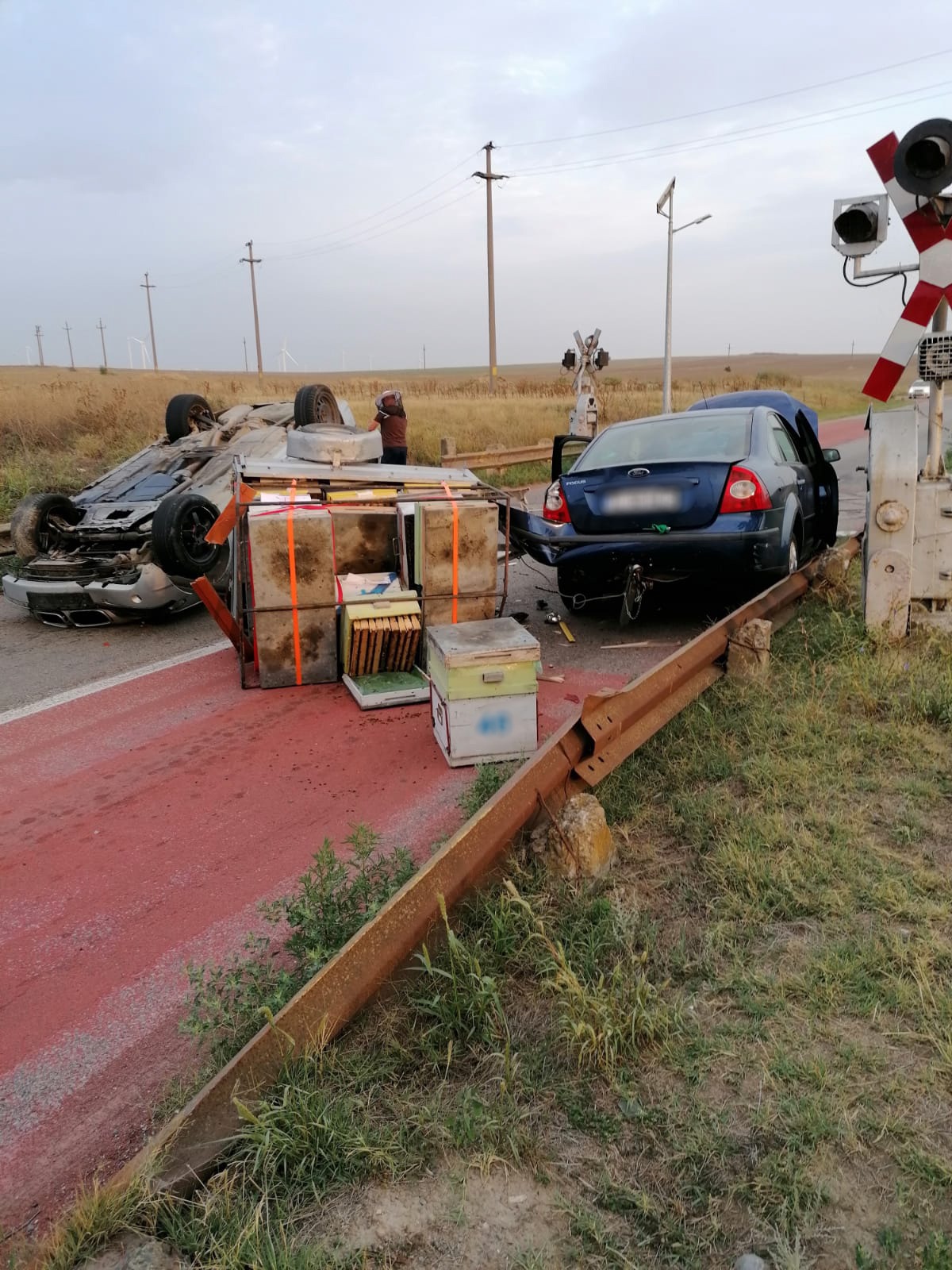 TULCEA/FOTO: Accident rutier grav. Patru persoane au fost rănite