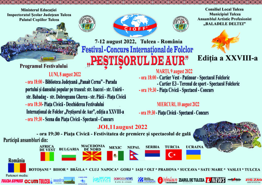 TULCEA: Festivalul-Concurs Internațional de Folclor „Peștișorul de Aur”