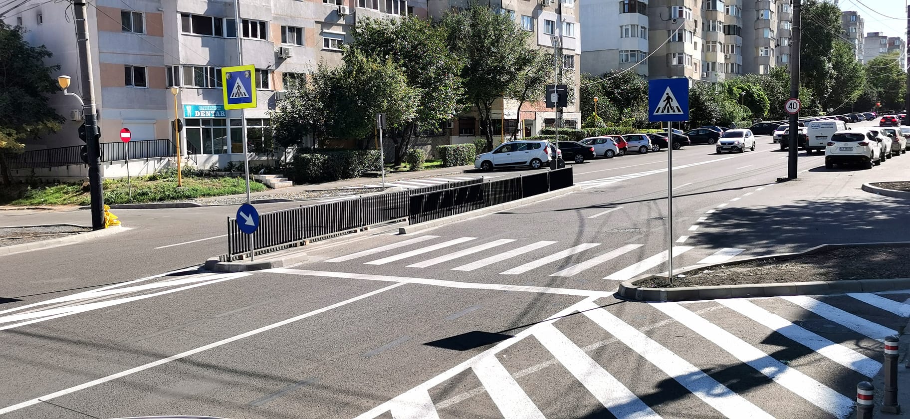 CONSTANŢA: Trecere de pietoni cu scuar pe strada Soveja, în dreptul intersecției cu strada Steagului