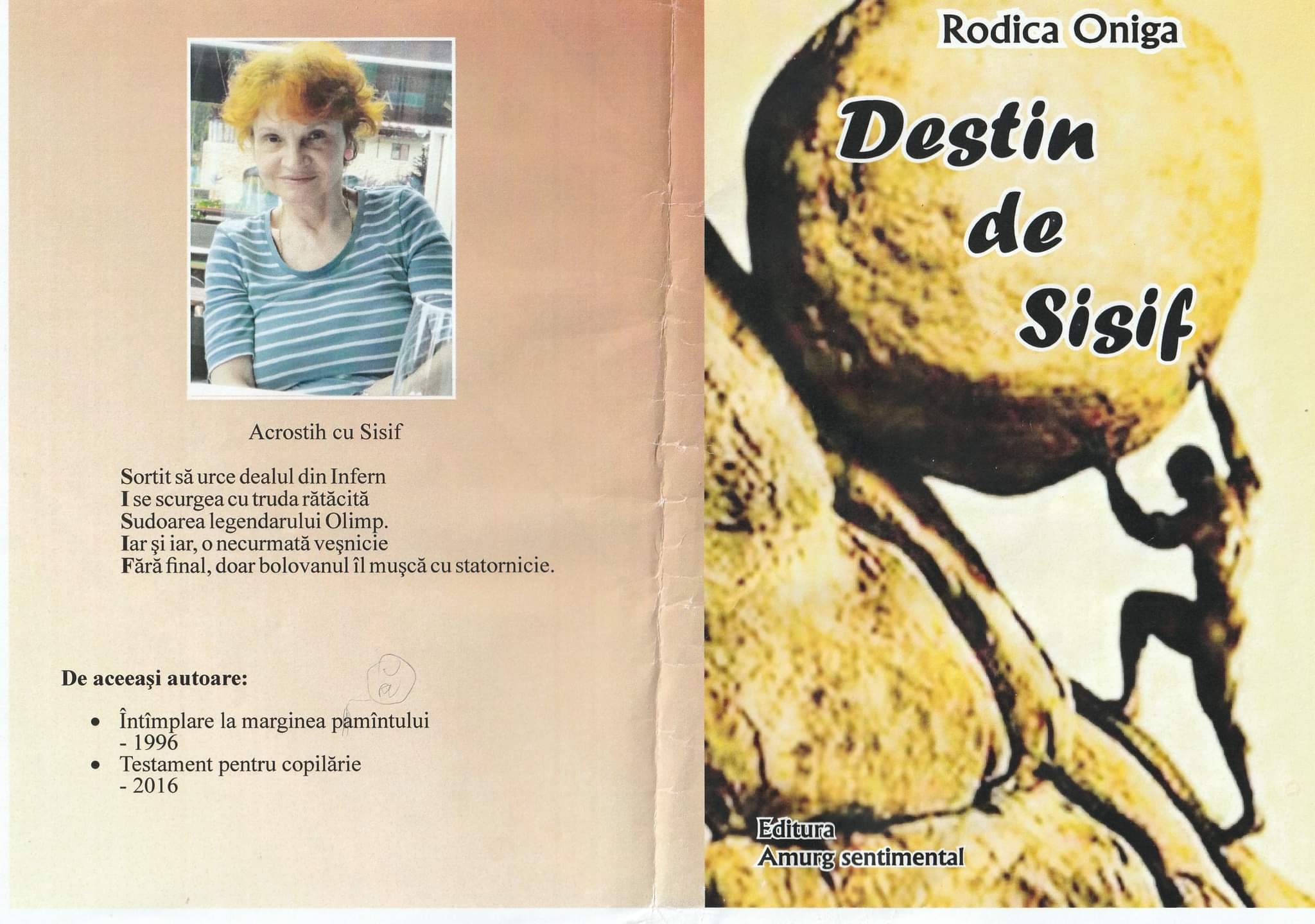 Poeta Rodica Oniga – „Destin de Sisif”: poezia catharsis, poezia-terapie