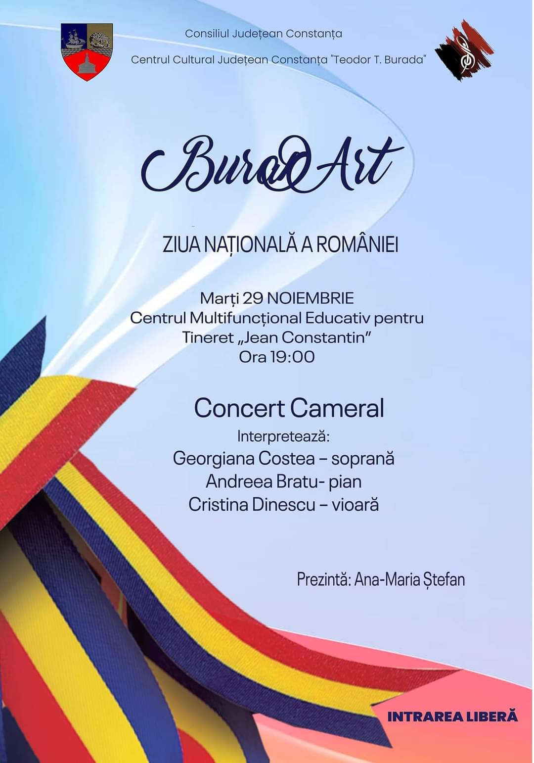 Capodopere cunoscute vor putea fi audiate în cadrul spectacolului „BuradArt – Ziua Națională a României”