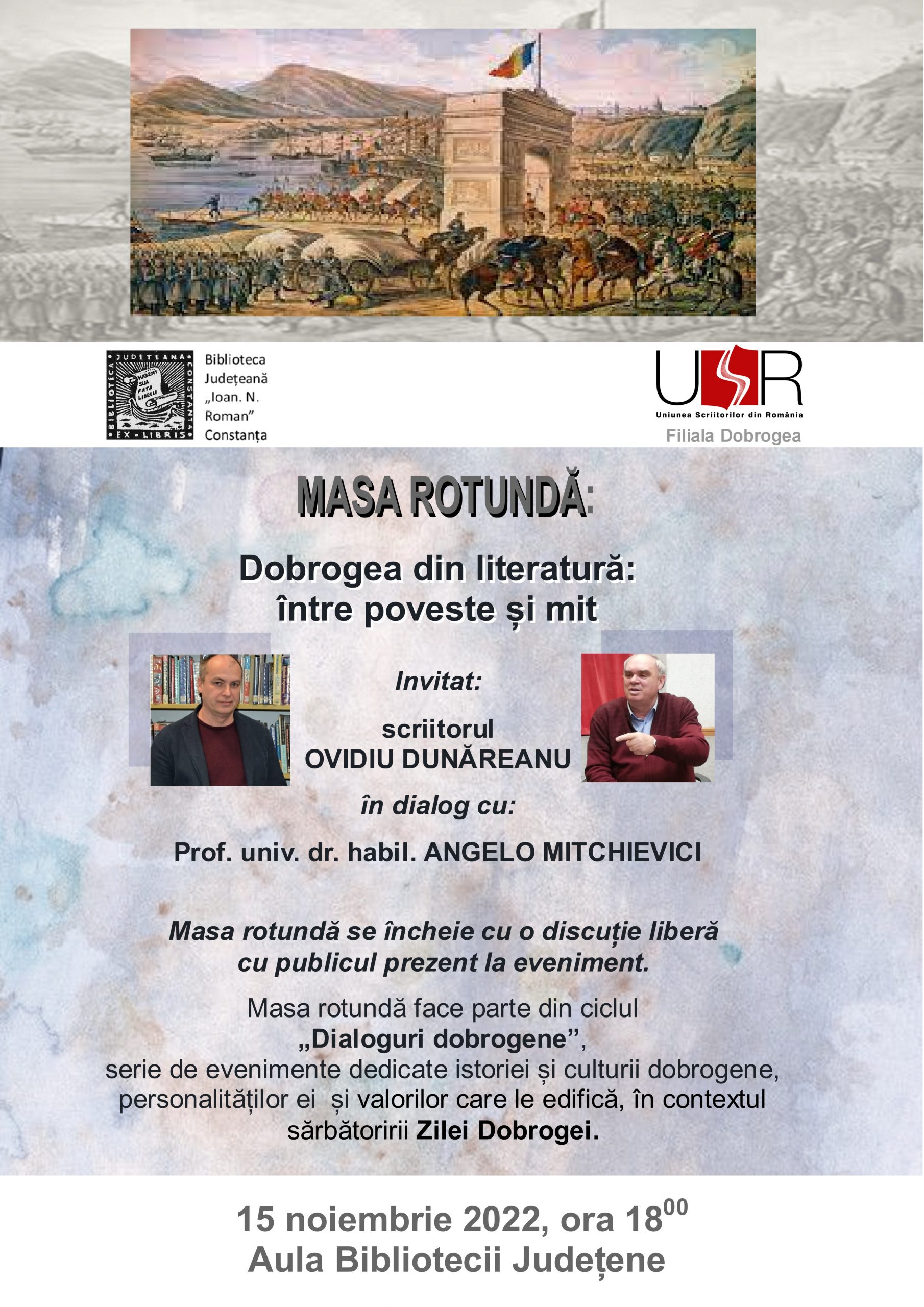 „Dobrogea din literatură: între poveste și mit” – masă rotundă la Biblioteca Județeană „Ioan N. Roman” Constanța