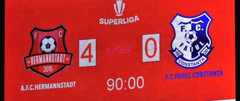 Farul a fost învinsă de FC Hermannstadt cu un scor categoric