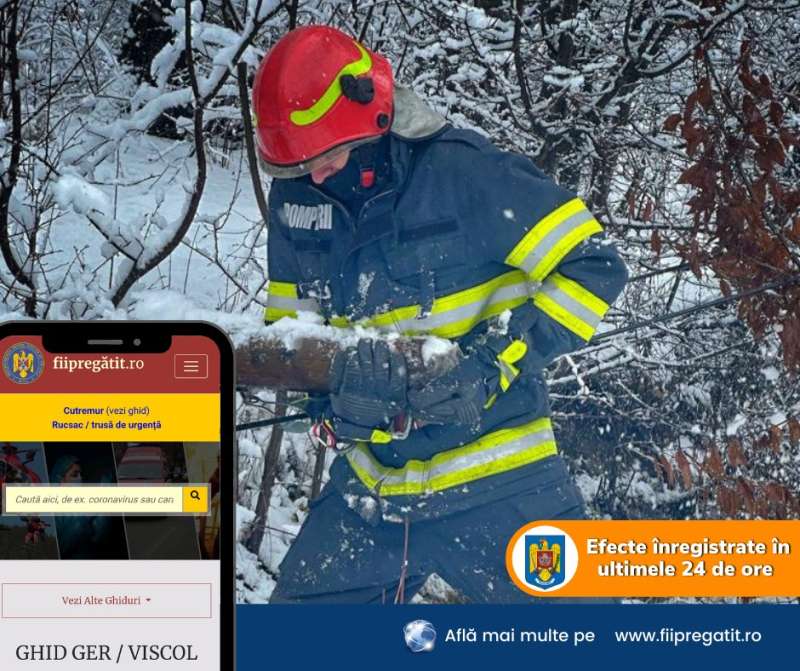 Intervenţii în 123 de localităţi din 18 judeţe pentru înlăturarea efectelor generate de vremea rea
