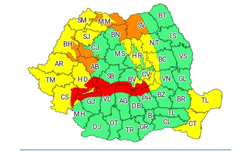 Judeţele Tulcea şi Constanţa, sub atenţionare cod galben de vânt. În Carpaţii Meridionali va fi Cod roşu de viscol puternic