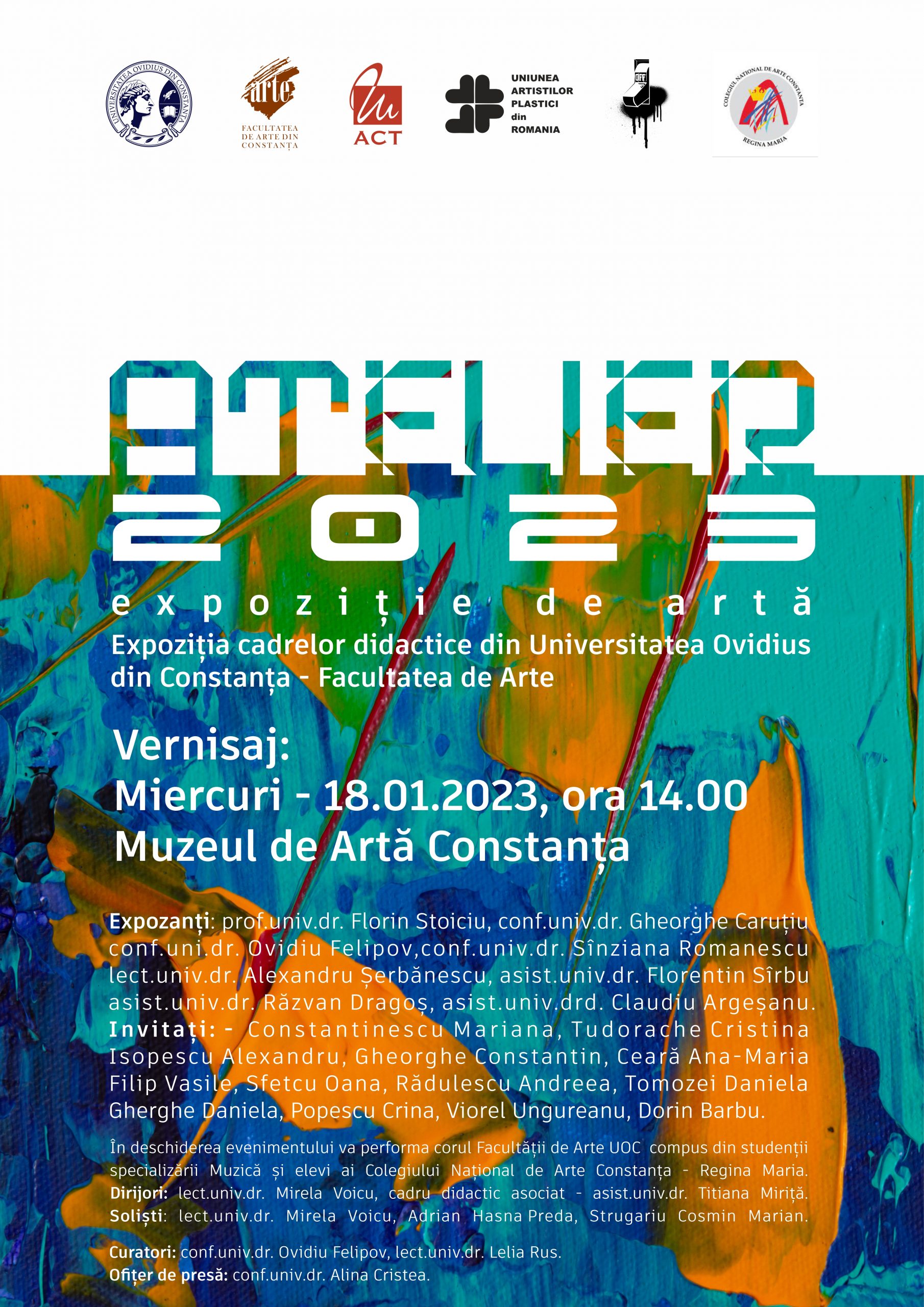 Universitatea Ovidius din Constanța organizează vernisajul expoziției „Atelier 2023”
