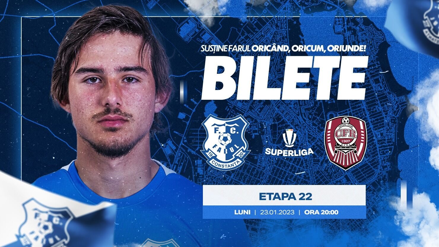 Prețurile biletelor de intrare la meciul Farul-CFR Cluj din 23 Ianuarie