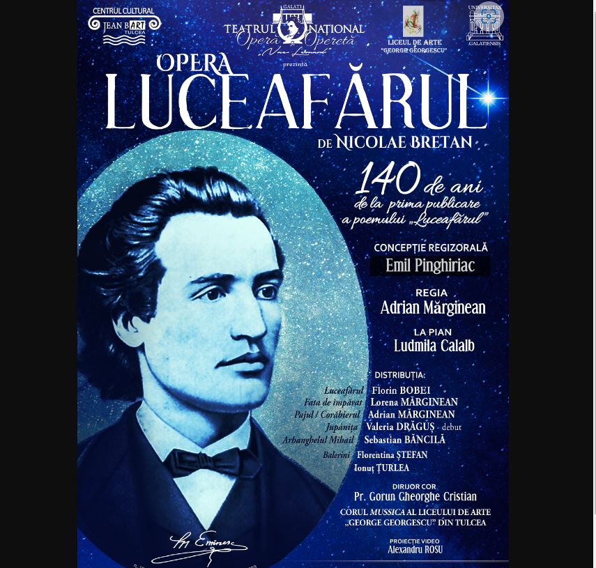 TULCEA: Spectacolul “Luceafărul” pe scena Centrului Cultural “Jean Bart”