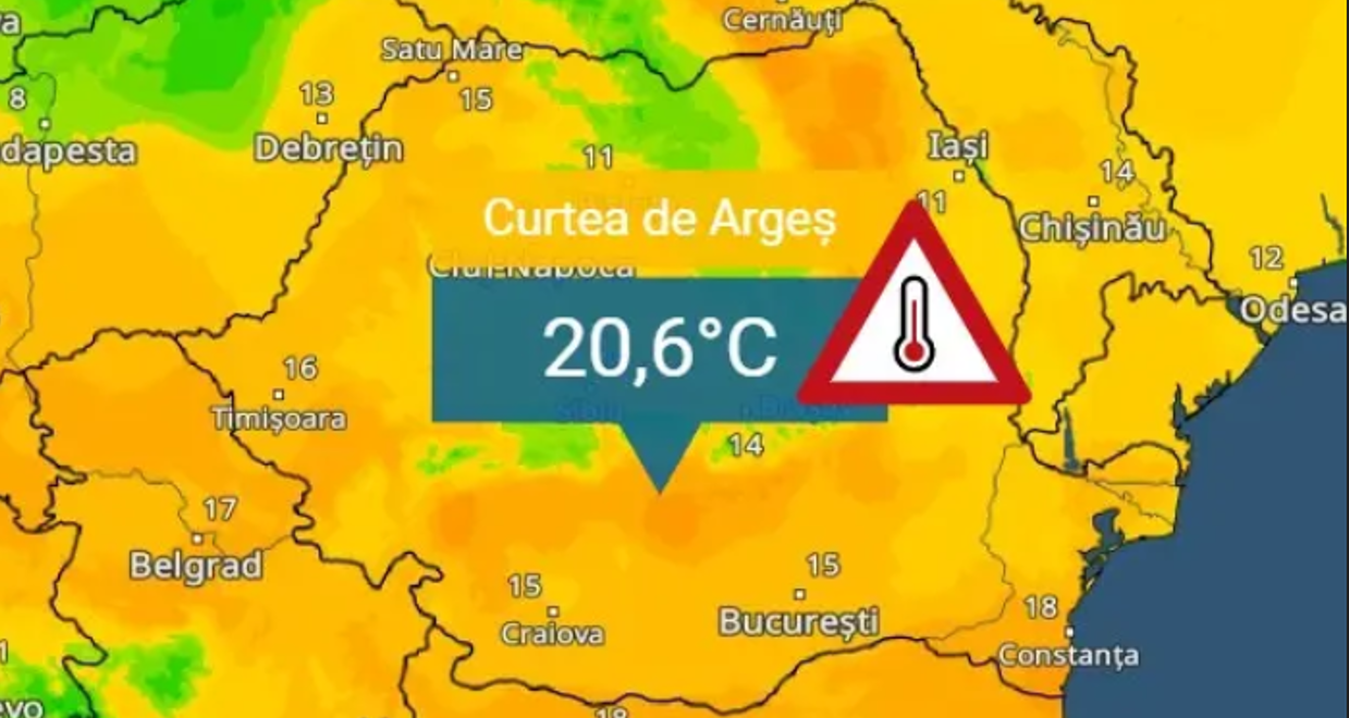 Temperatură RECORD în România pe 1 ianuarie 2023