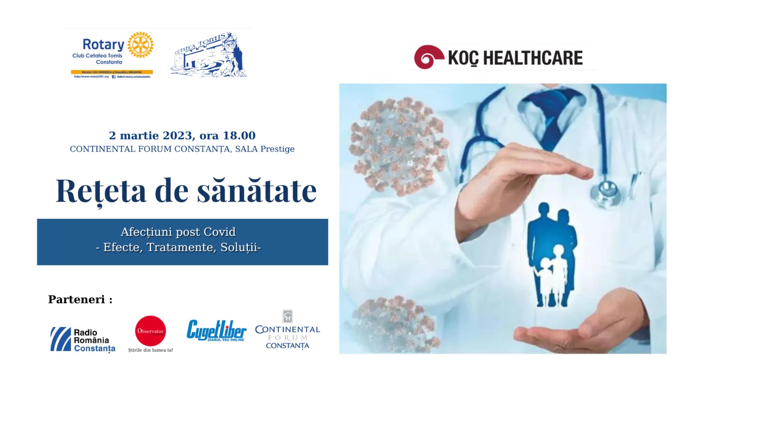 CONSTANȚA: Seminar de educație medicală “Afectiuni post Covid – efecte, tratamente, solutii“