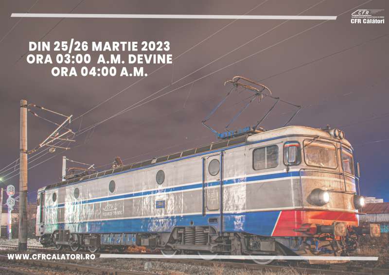 Trecerea la ora de vară nu modifică mersul trenurilor
