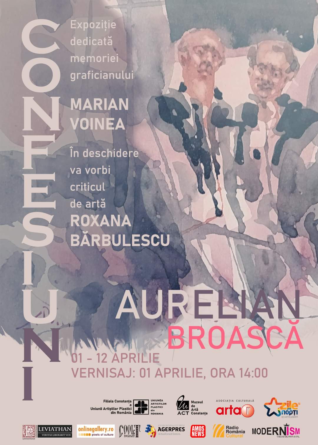 Vernisajul expoziției „Confesiuni”, cu lucrări semnate de pictorul Aurelian Broască