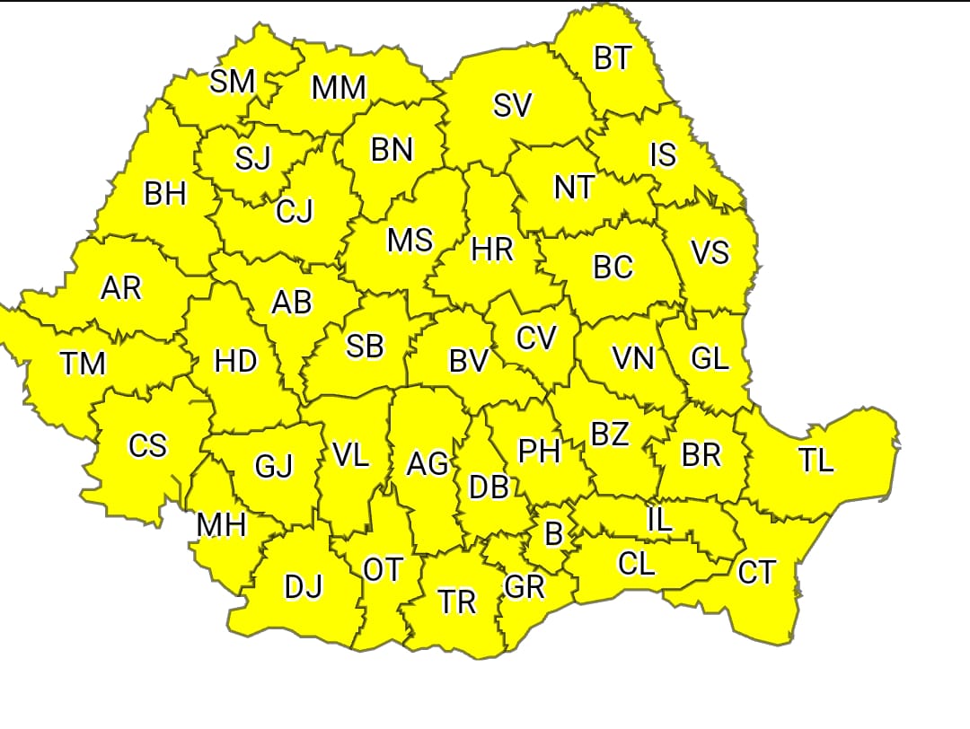 ANM: Cod galben de vânt puternic în toată țara, inclusiv în Dobrogea