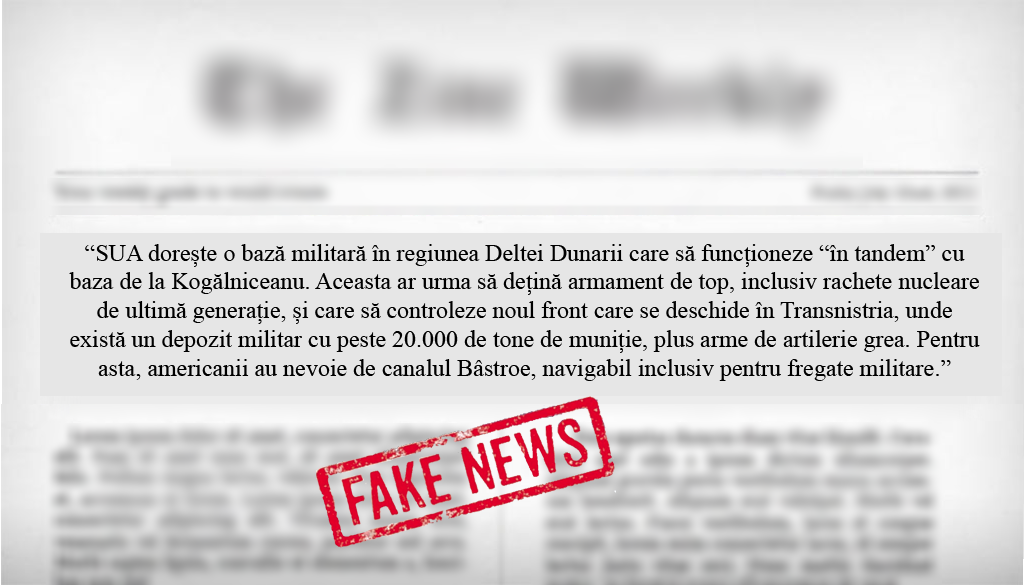 MApN semnalează o nouă ȘTIRE FALSĂ, privind construirea unei baze militare în Delta Dunării