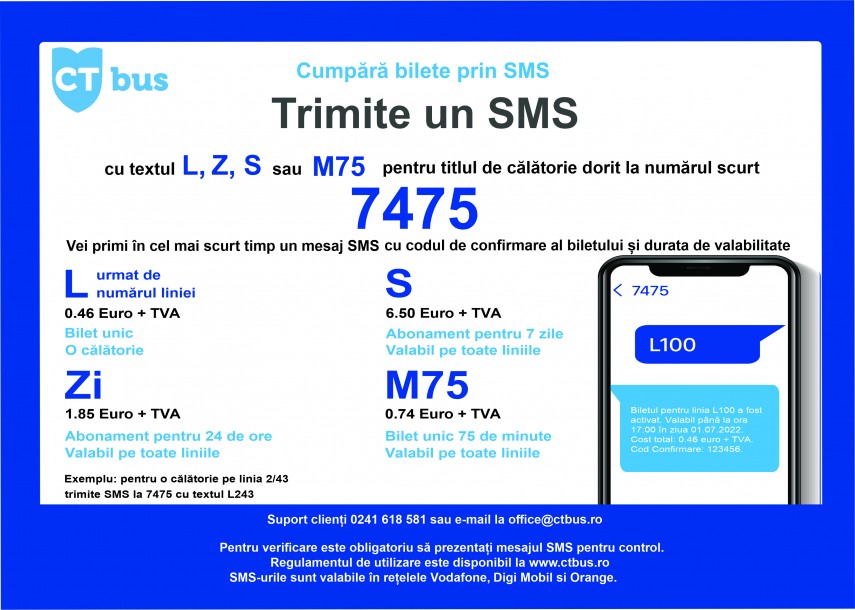 Anunț important al CT BUS despre SMS-ul de plată
