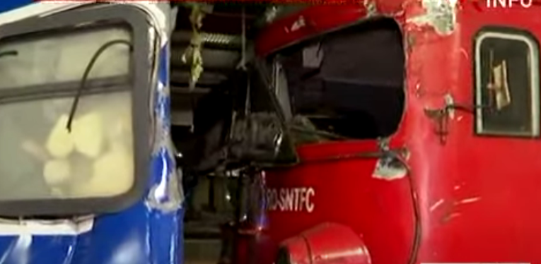 GALAȚI: Cel puțin 4 persoane rănite după un accident feroviar în gară. Un vagon cu călători a fost lovit puternic de o locomotivă