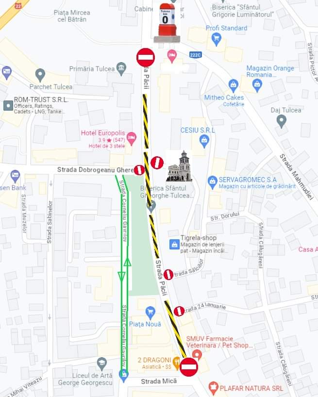 TULCEA: Se închide sectorul de drum cuprins între strada Păcii Km 0 și strada Mică
