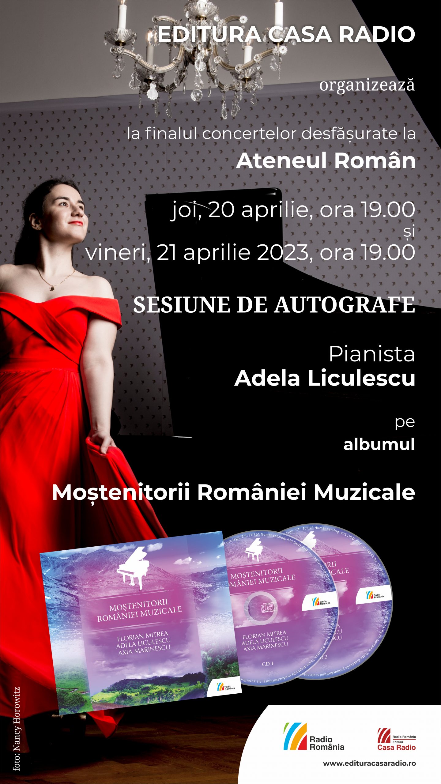 Sesiune de autografe cu pianista Adela Liculescu, la Ateneul Român