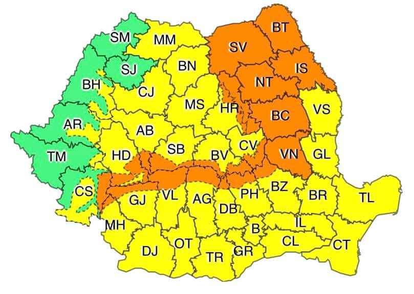 ANM a prelungit şi extins alertele de vreme severă! Este vizată şi Dobrogea