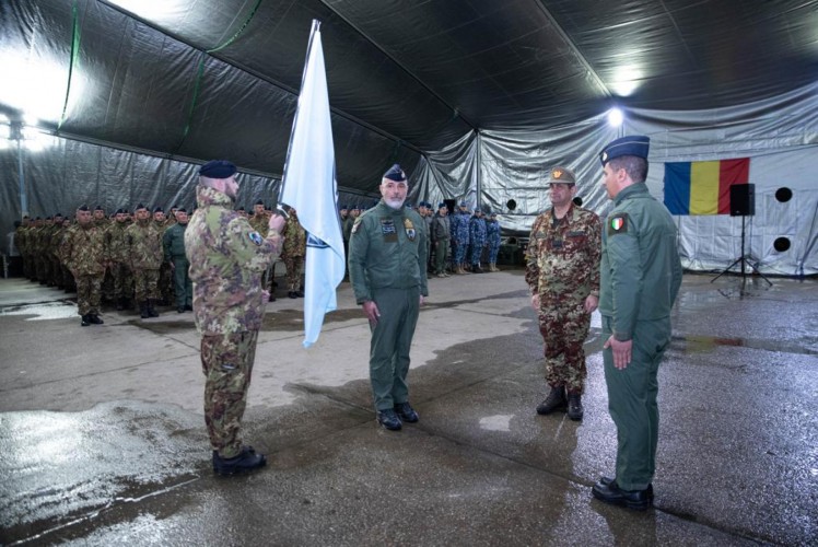 Ceremonie de schimbare a comenzii detașamentului Forțelor Aeriene Italiene în Baza 57 Aeriană Mihail Kogălniceanu