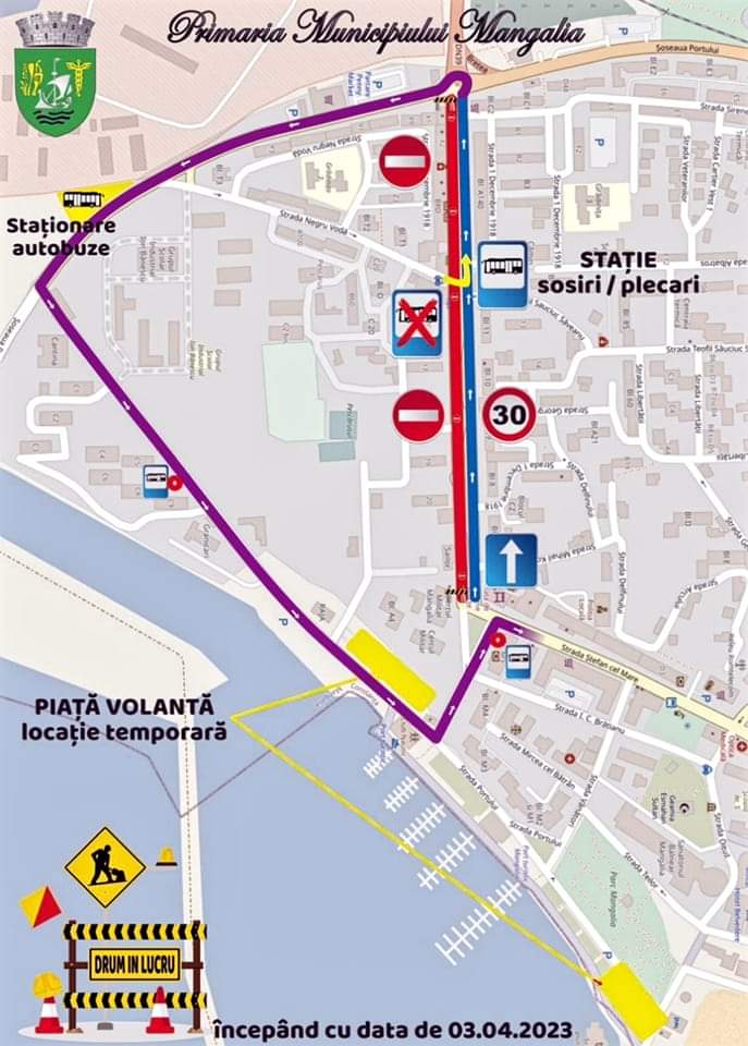 MANGALIA: Restricții de trafic pe Bulevardul 1 Decembrie 1918