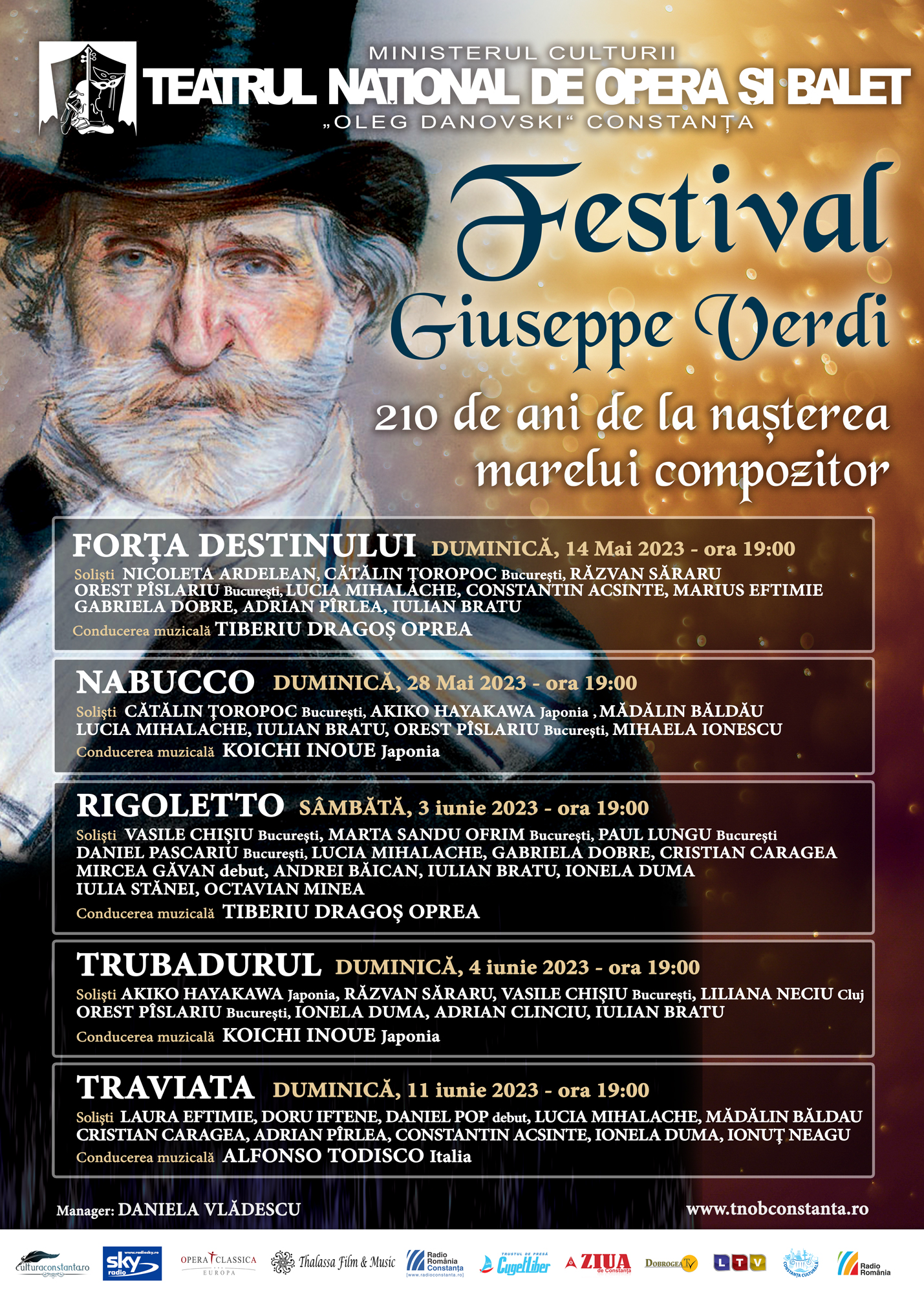 CONSTANŢA: Începe „Festivalul Verdi” la Teatrul Național de Operă și Balet „Oleg Danovski”