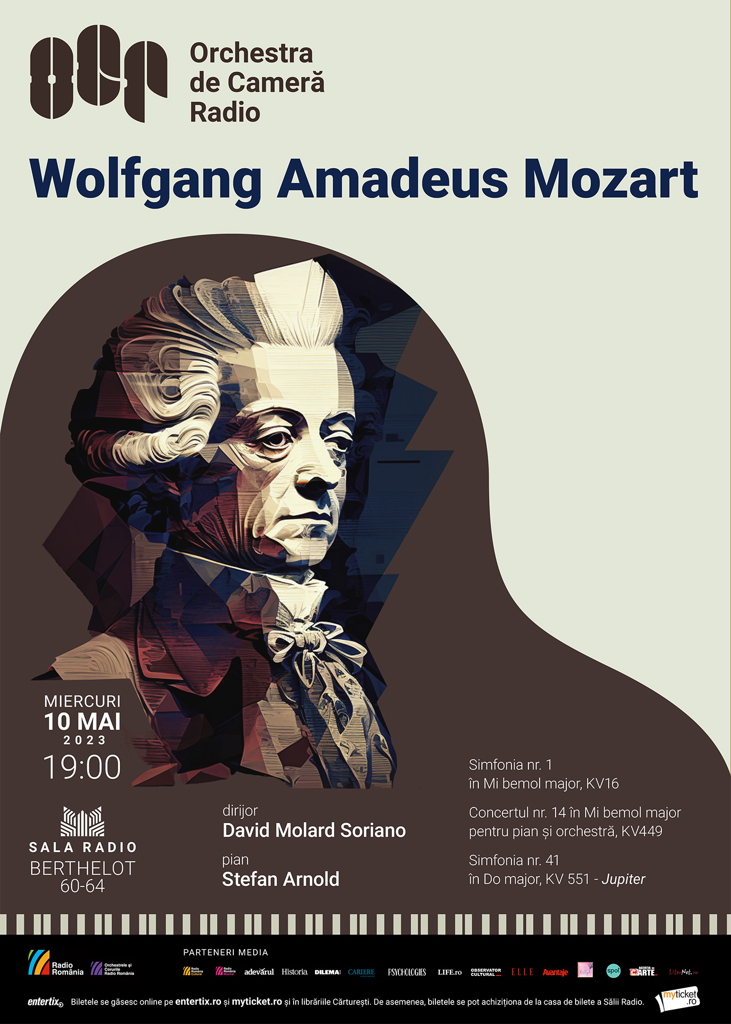 Concert 100% Mozart cu doi invitați speciali: dirijorul David Molard Soriano și pianistul Stefan Arnold