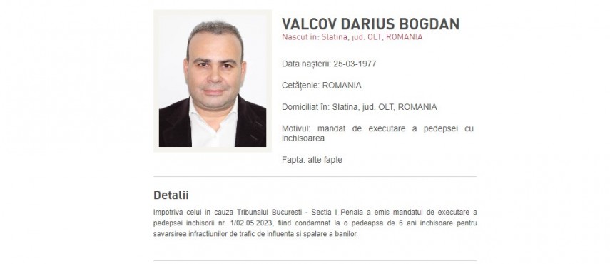 Fostul ministru Darius Vâlcov, dat în urmărire generală