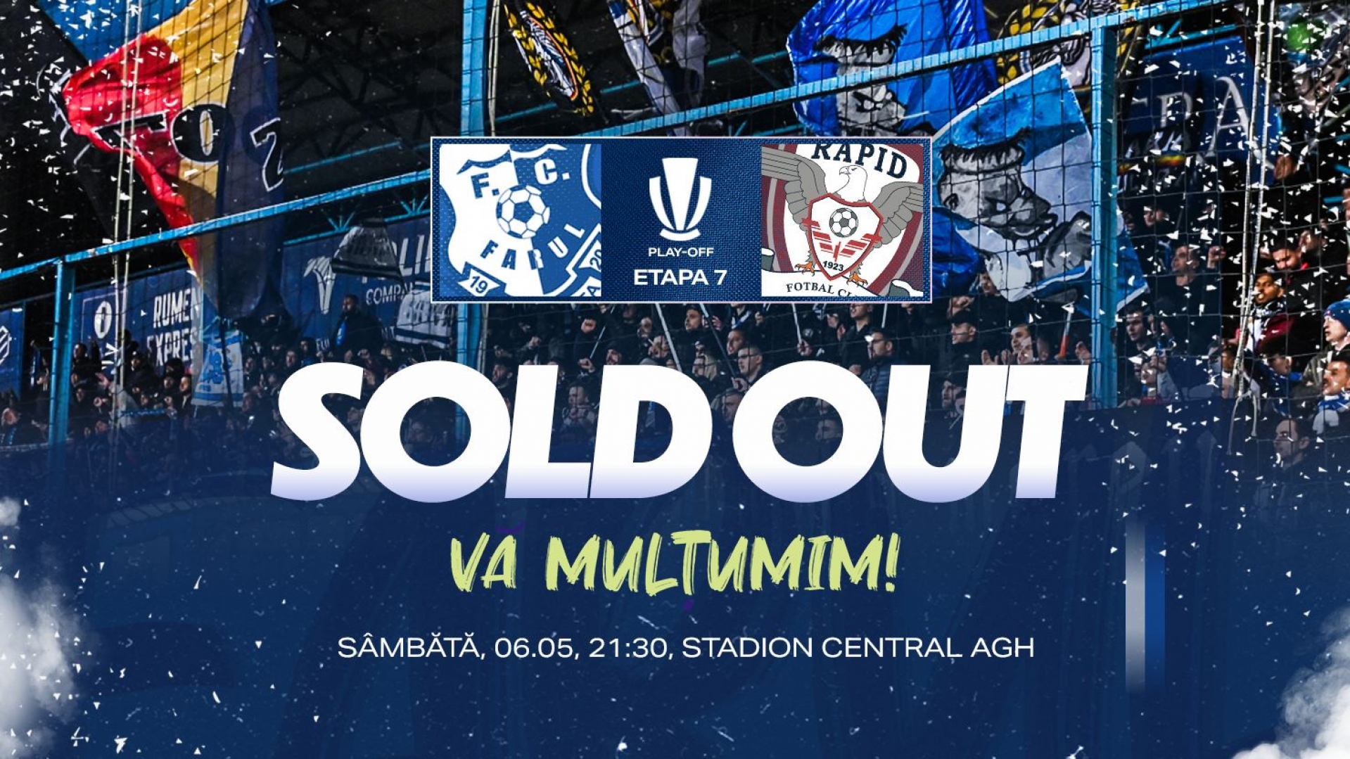 Și meciul Farul- Rapid din Superliga de fotbal se va disputa cu ”casa închisă”
