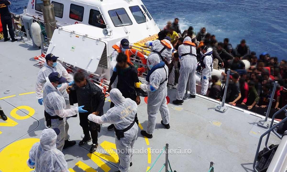 CONSTANȚA: 159 de migranţi în pericol pe Marea Mediterană, salvaţi de poliţiştii de frontieră români în ultimele zile