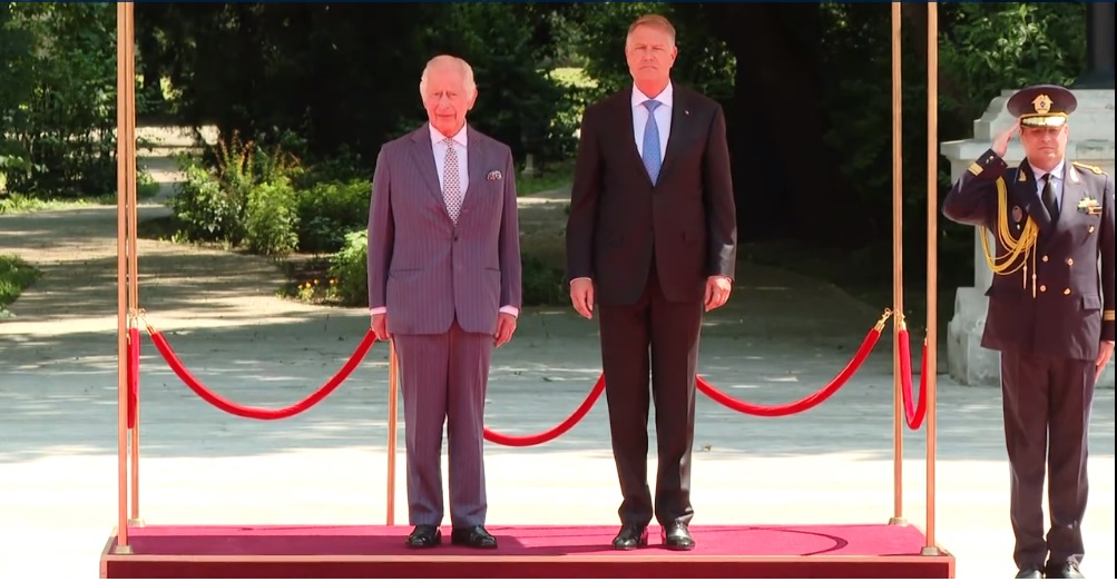 Regele Charles al III-lea a fost primit de preşedintele Klaus Iohannis la Palatul Cotroceni