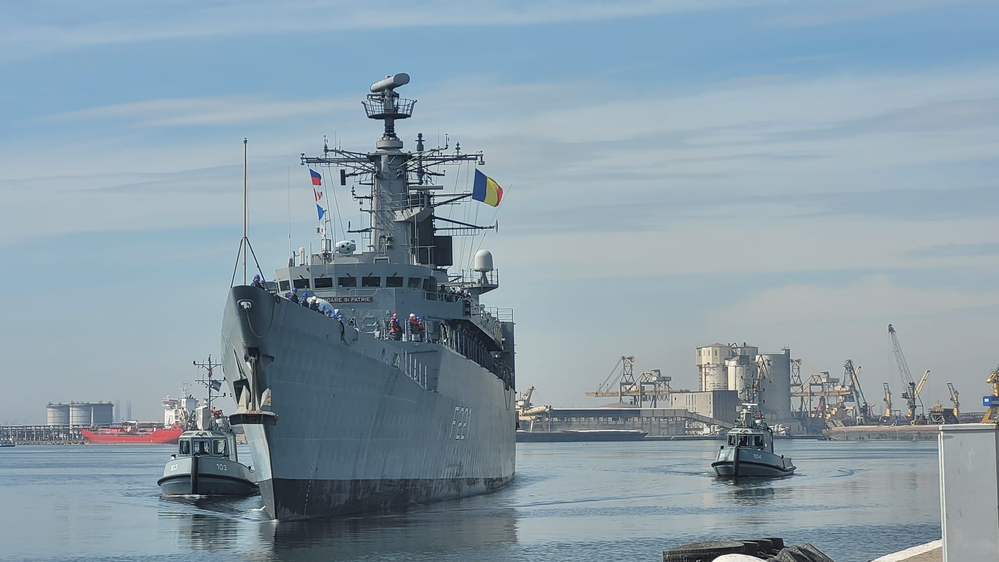 VIDEO: Fregata „Regele Ferdinand” a revenit în Portul Constanța după o misiune în Marea Mediterană