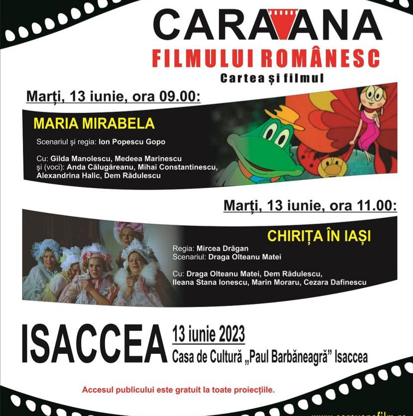 La ISACCEA revine ”Caravana filmului românesc – Cartea şi filmul”