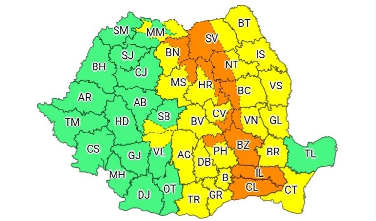 ANM: Este COD GALBEN de averse și vijelii în sudul Dobrogei