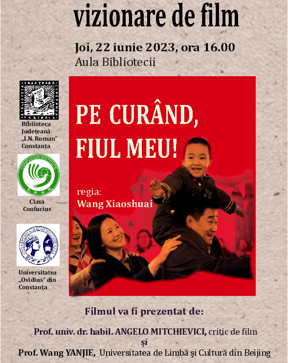 Filmul „Pe curând, fiul meu!” poate fi vizionat, astăzi, la Biblioteca Județeană CONSTANȚA