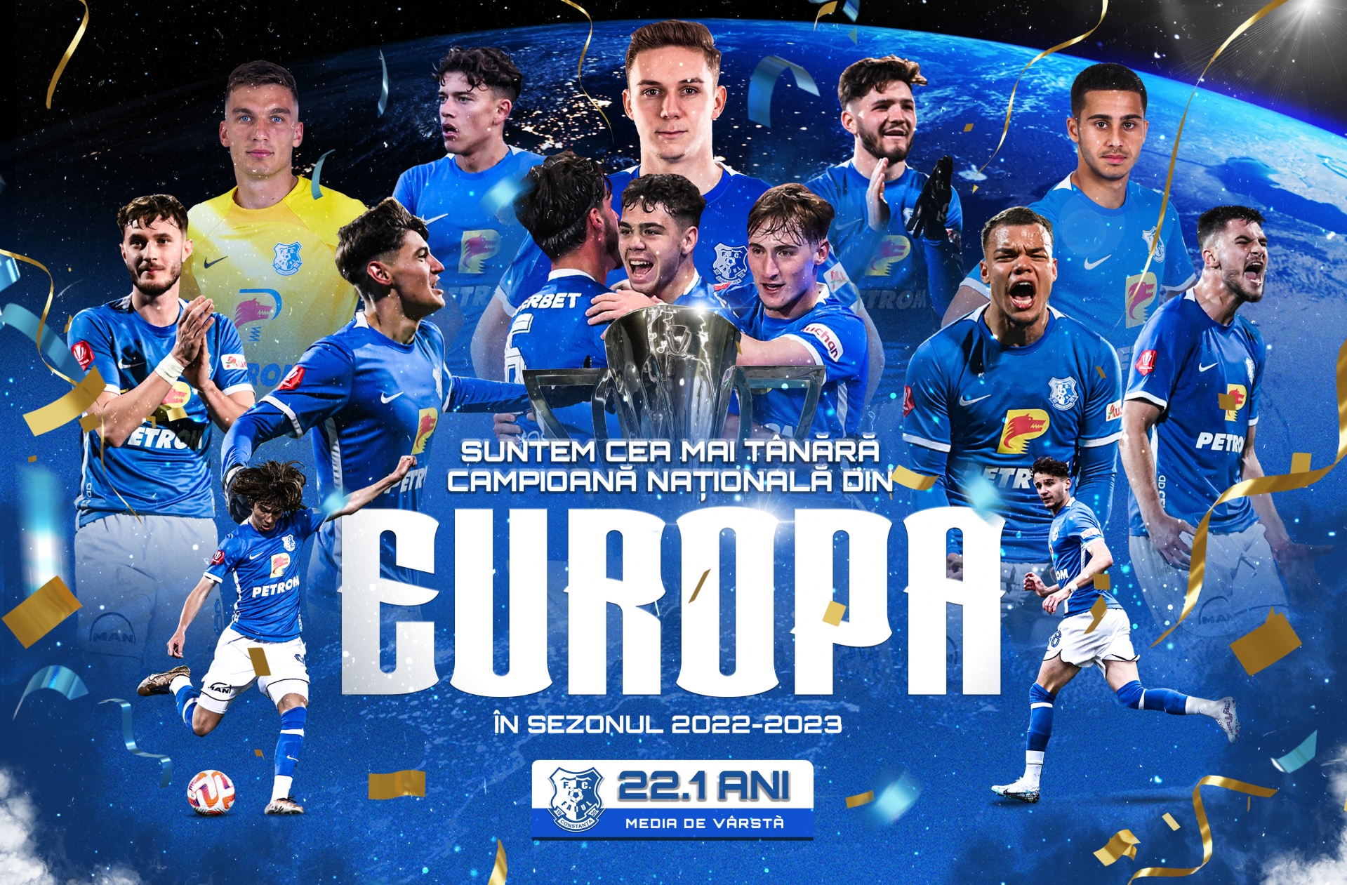 Cea mai tânără campioană din Europa este Farul Constanța