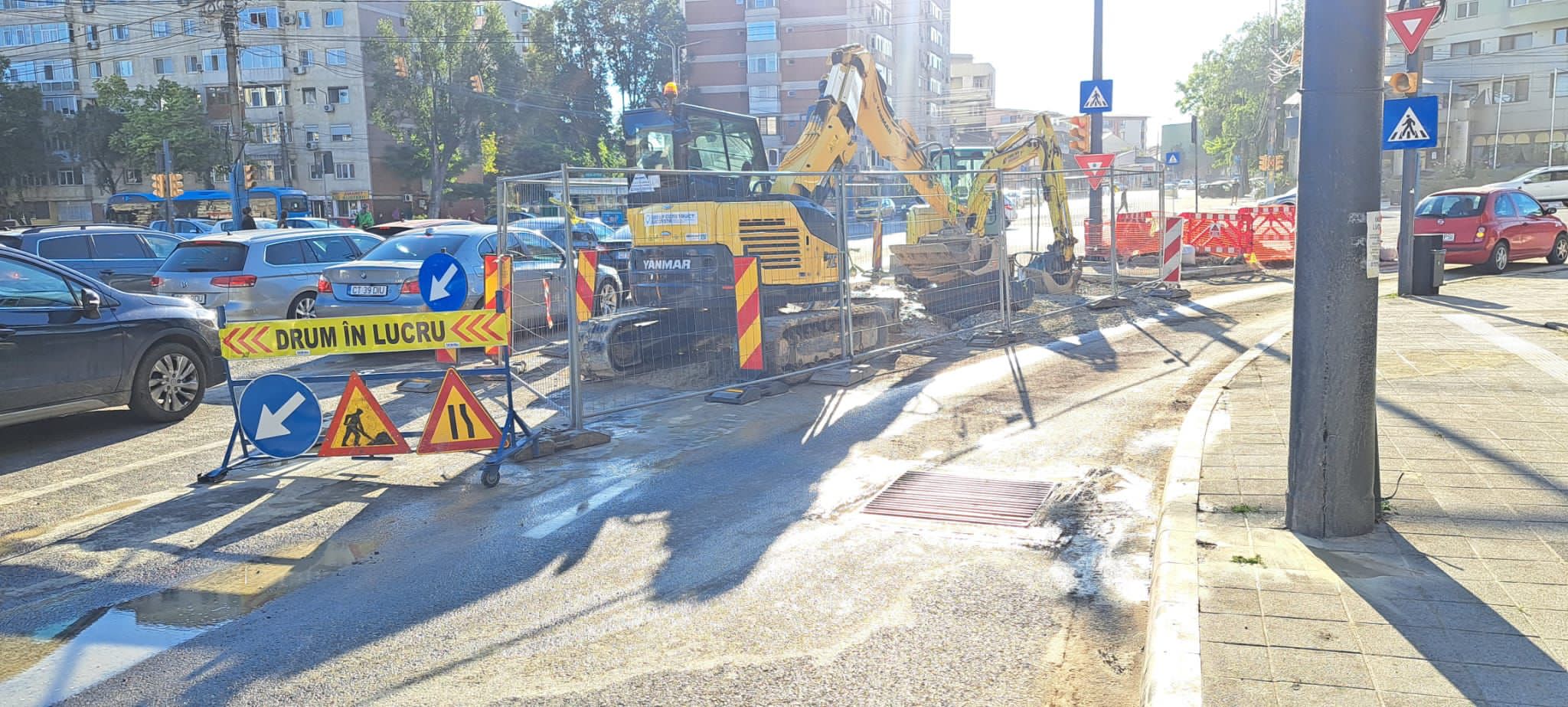 CONSTANȚA: Avarie RAJA. Trafic parțial blocat pe strada I.L. Caragiale