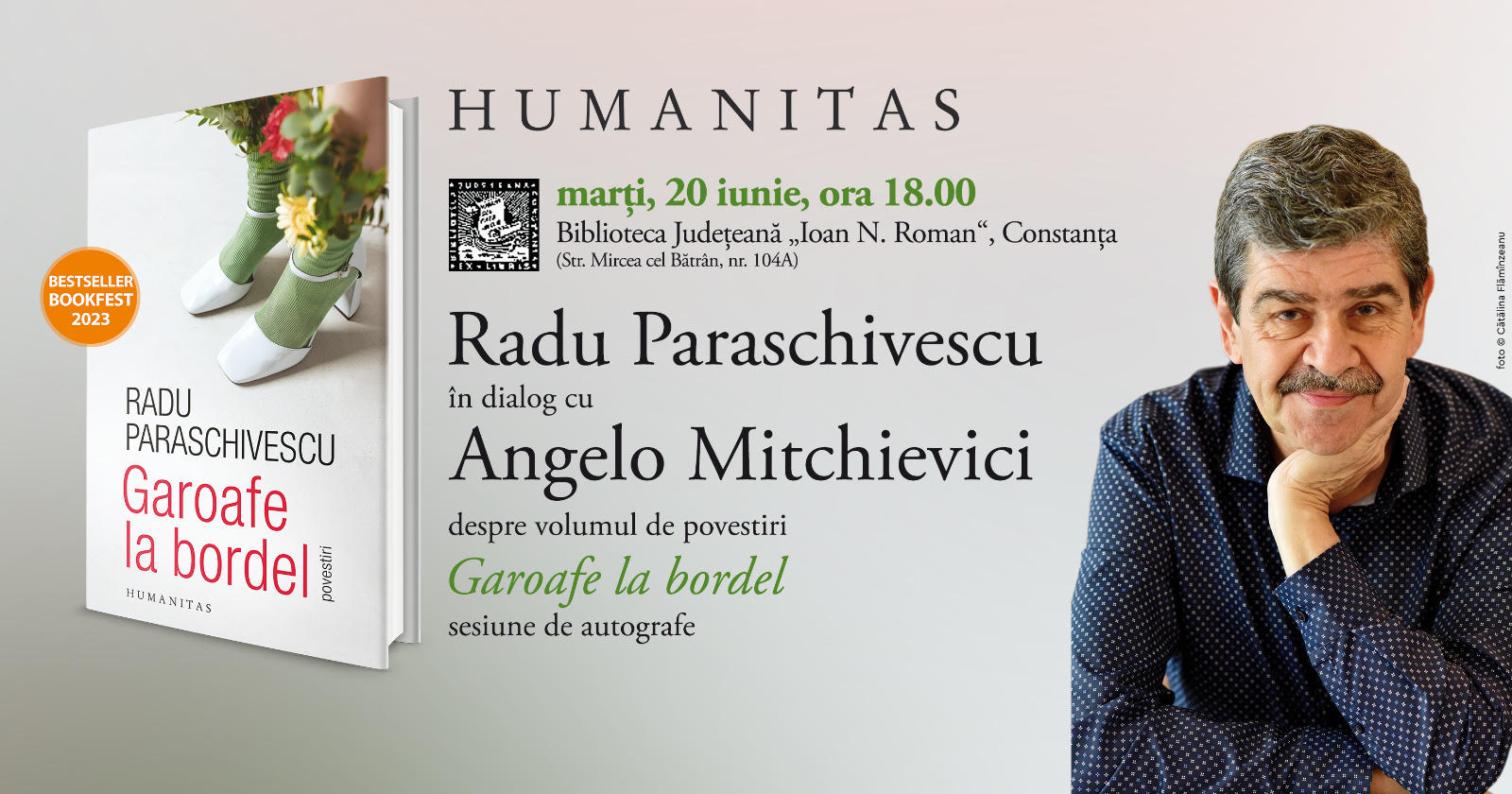 CONSTANȚA: Lansare de volum – „Garoafe la bordel” de Radu Paraschivescu