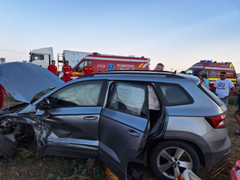 Accident rutier la ieșire din Lumina, spre Năvodari. Intervine și elicopterul SMURD