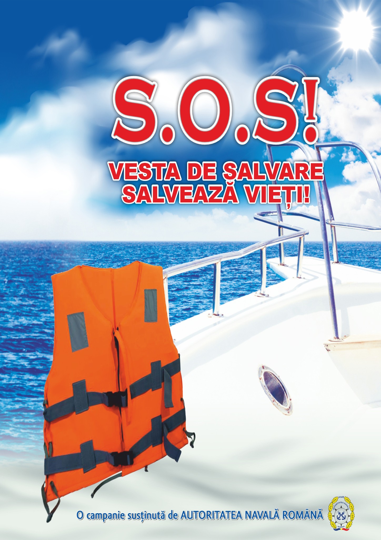 “Sos! Vesta de salvare salvează vieți”, o nouă campanie derulată de Autoritatea Navală Română