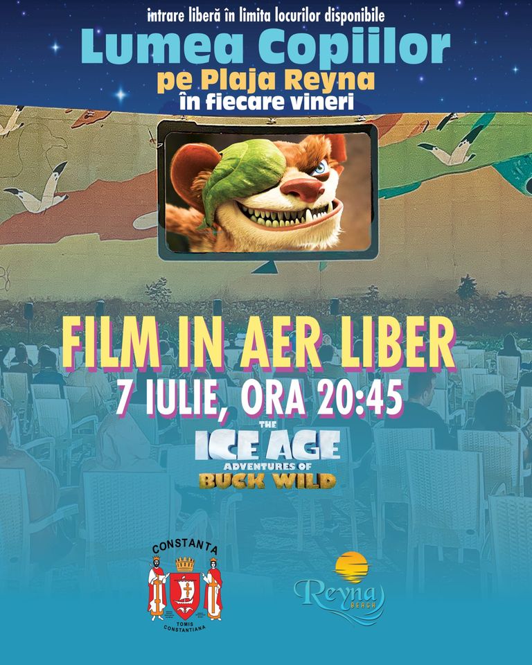 CONSTANȚA: Proiecție de film pe plajă și ateliere pentru copii