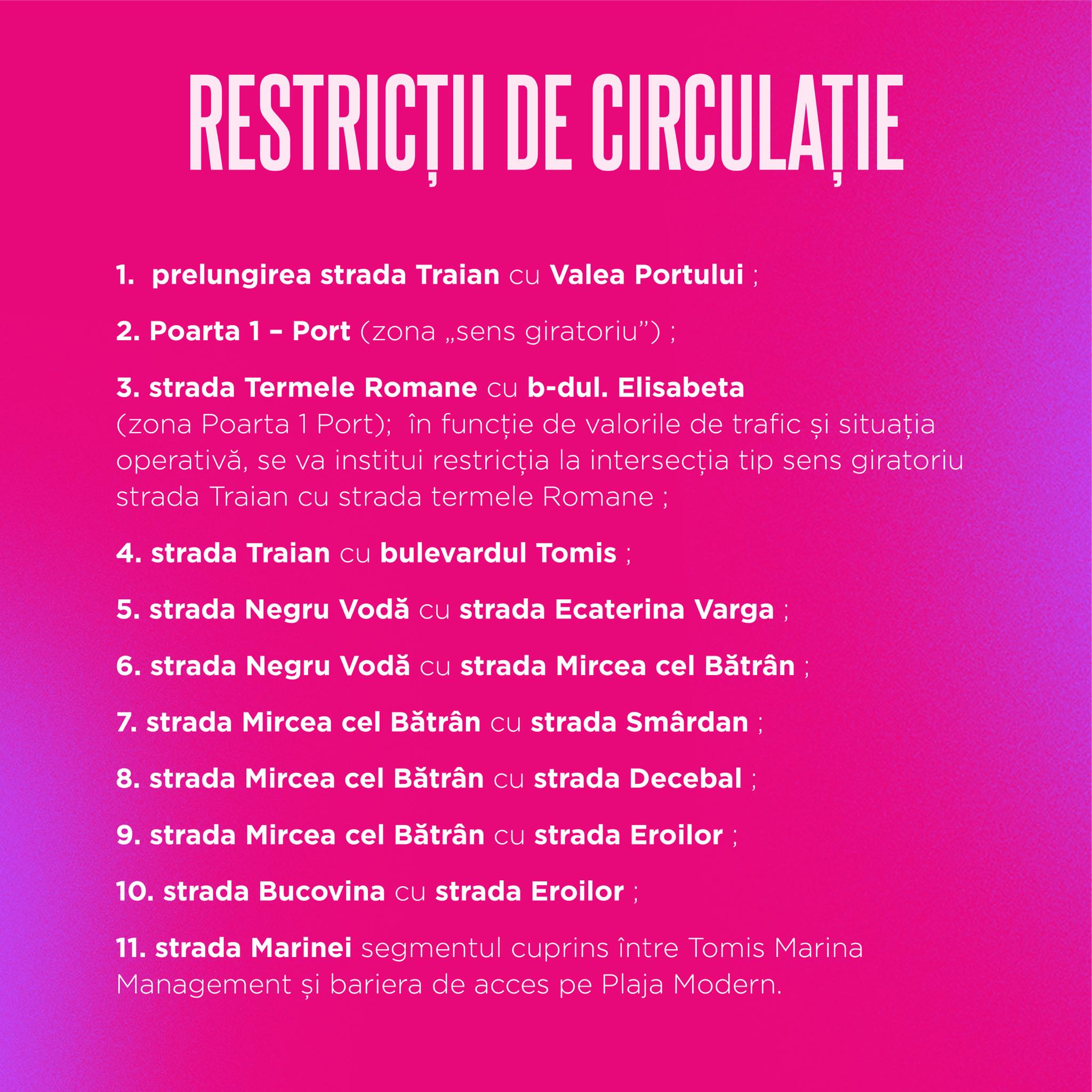 CONSTANȚA: Restricții de circulație impuse de Neversea. Riveranii au acces în anumite condiții